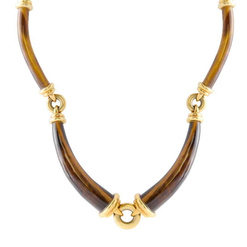 Stylish necklaces and pendants with diamonds for a glamorous and elegant look-Tigers Eye Cartier Cipullo Necklace