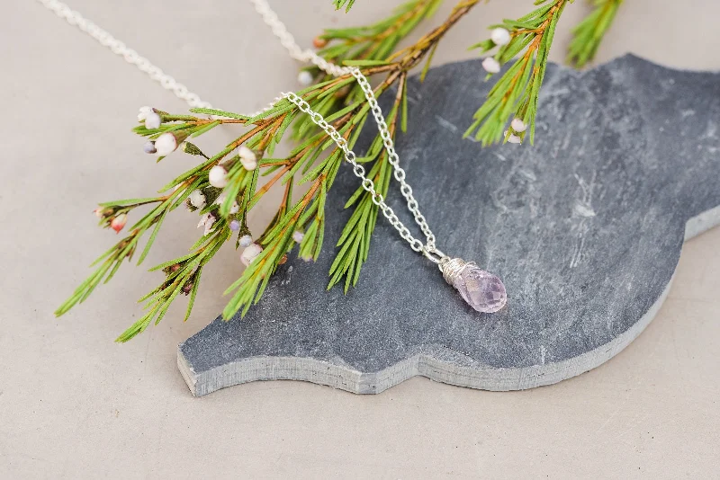 Best necklaces and pendants with butterfly pendants for a delicate, light style-Wrapped Amethyst Crystal Necklace